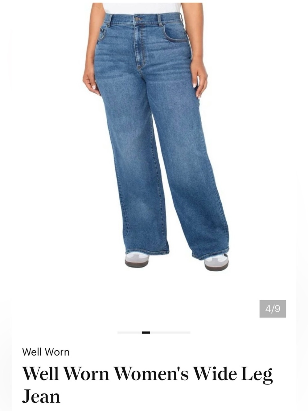 Well Worn Wide Leg High Rise Classic 5 Pocket Jean Size 16 NWT